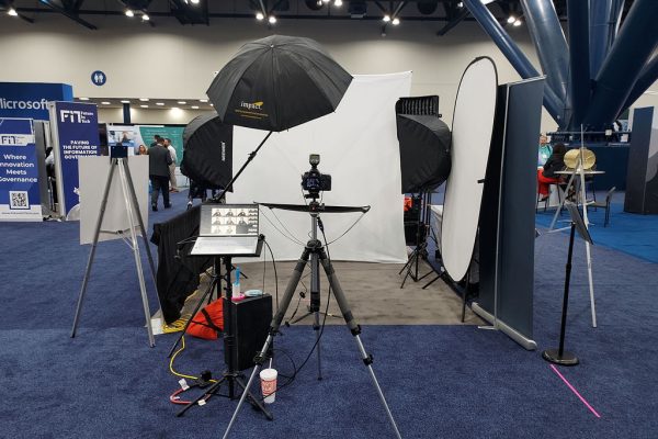 Event headshot booth setup at Houston conference by DNB Productions